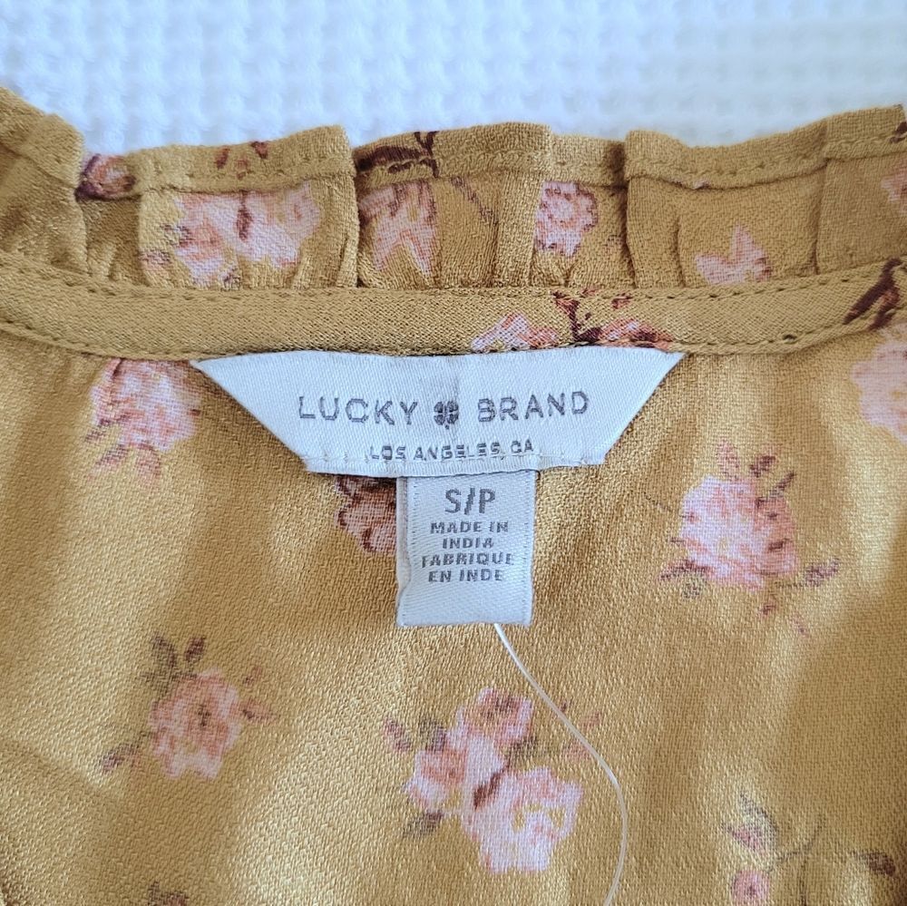 Lucky🍀 Brand Floral💐 Marigold Faux SurpliceTop - Picture 4 of 16
